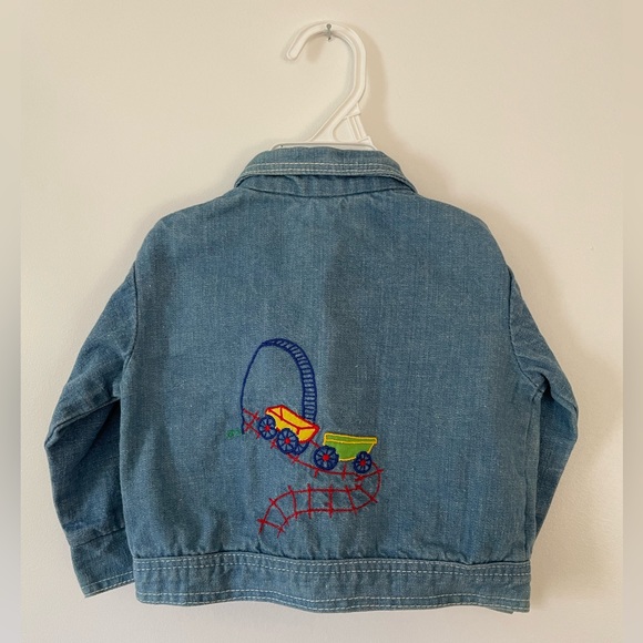 Catton Candy Vintage Denim Jacket with Train Embroidery - Picture 3 of 9